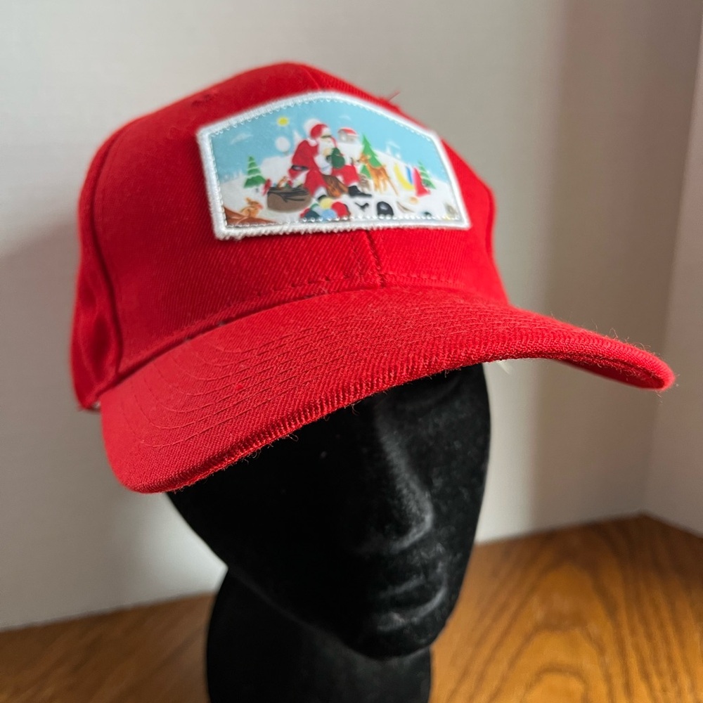 NWT 2018 Bretmor Headwear Santa Christmas SnapBack Hat Wildlife Red Wool Blend